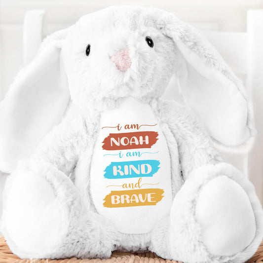 I Am Kind And Brave | Personalized Stuffed Bunny