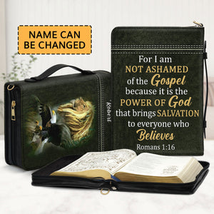 For I Am Not Ashamed Of The Gospel - Personalized Bible Cover NUM467B