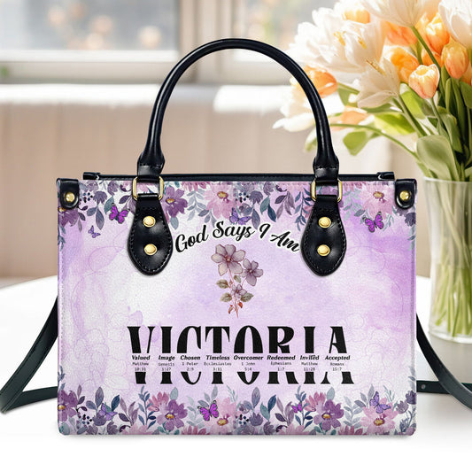 God Says I Am | Personalized Leather Handbag