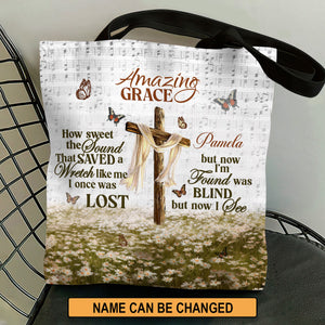 Jesuspirit| Personalized Christian Tote Bag | Amazing Grace How Sweet The Sound TBM740