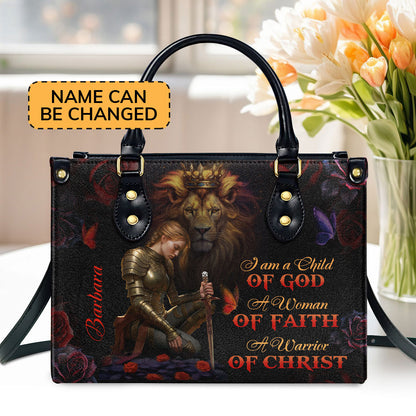 Jesuspirit | Personalized Leather Handbag With Zipper | A Woman Of Faith LHBM728