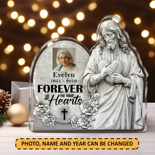 Forever In Our Hearts | Personalized Custom Shaped Squared Acrylic Plaque JSAPPPT1669TA