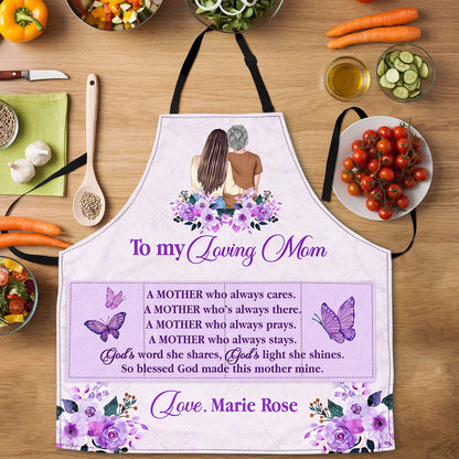 To My Loving Mom | Personalized Apron With Pocket