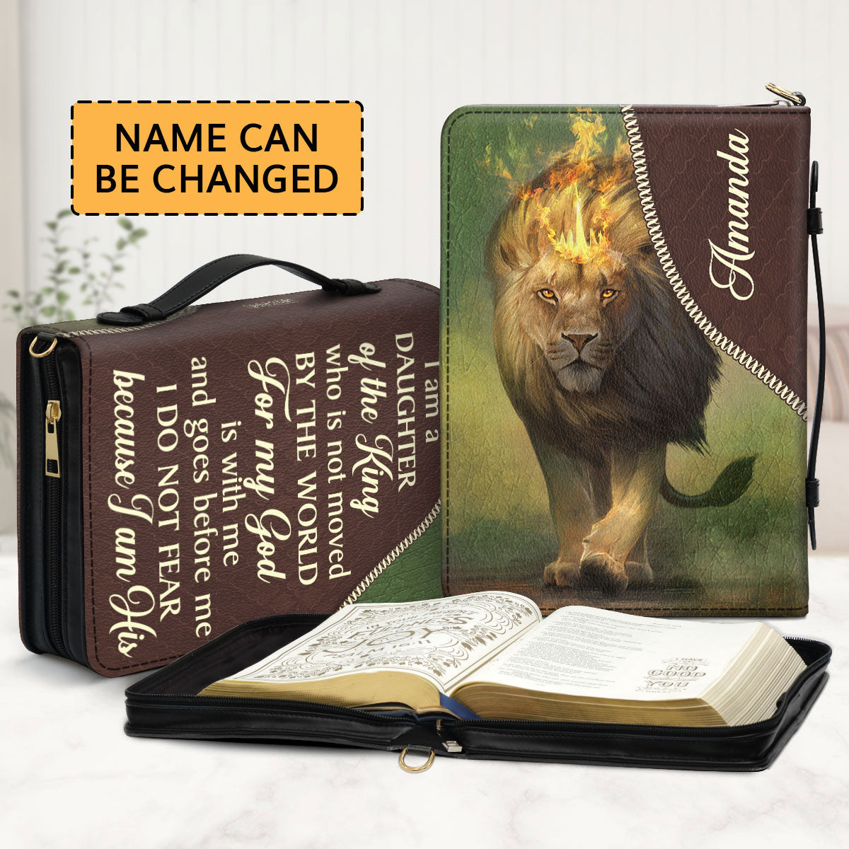 Beautiful Personalized Bible Cover - For My God Is With Me And Goes Before Me HIM317A