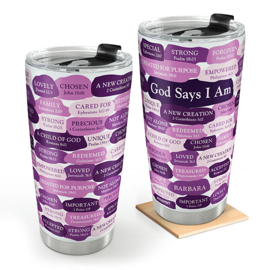 Jesuspirit | Personalized Stainless Steel Tumbler | What God Says About You | Christian Gift For Worship Friends SSTHN699