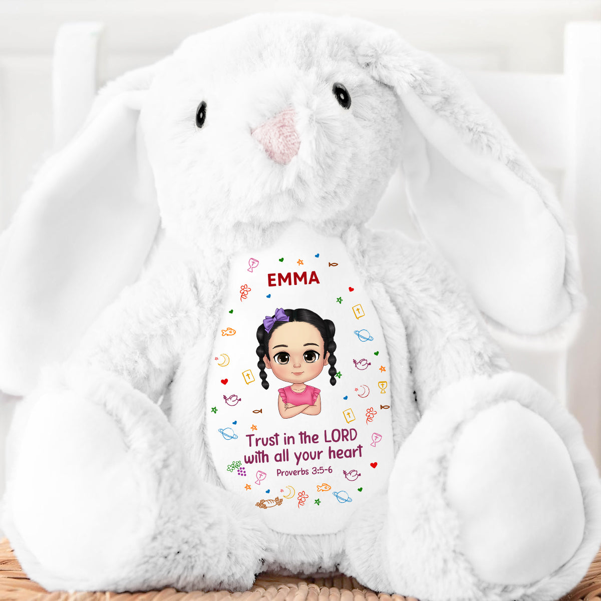 Bible Verse For Kids | Personalized Stuffed Bunny