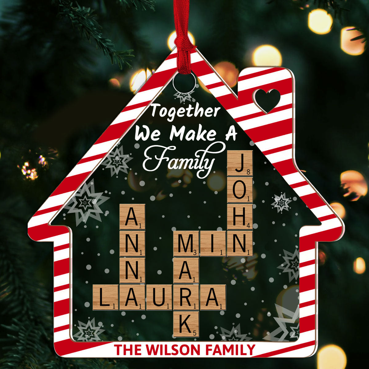 Together We Make A Family | Personalized Wood & Acrylic Ornament