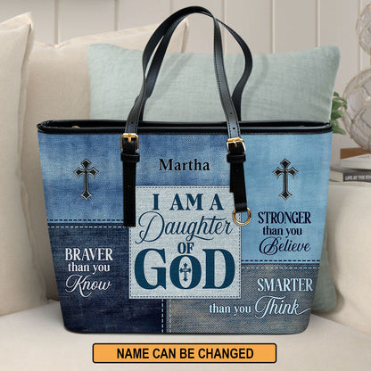 Jesuspirit | Personalized Leather Tote Bag | Religious Gift For Worship Friends LLTBM764