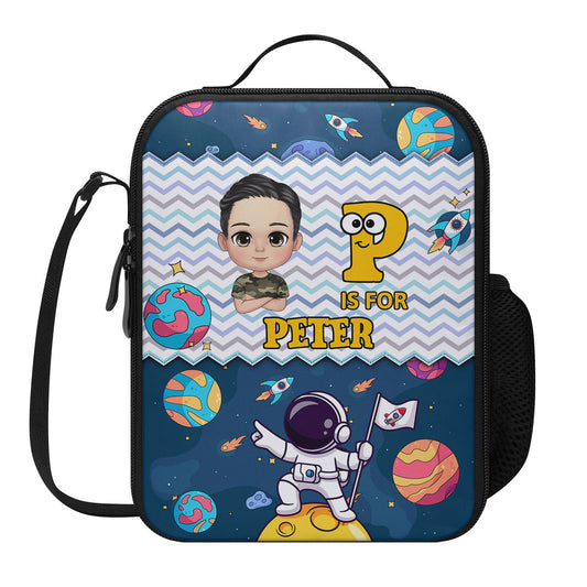 School Kid's Name | Personalized Lunch Box Bag JSLBBPT1304L