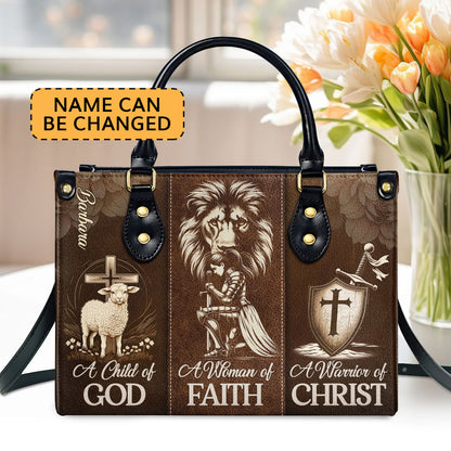 Jesuspirit | Personalized Leather Handbag With Zipper | A Woman Of Faith LHBHN688