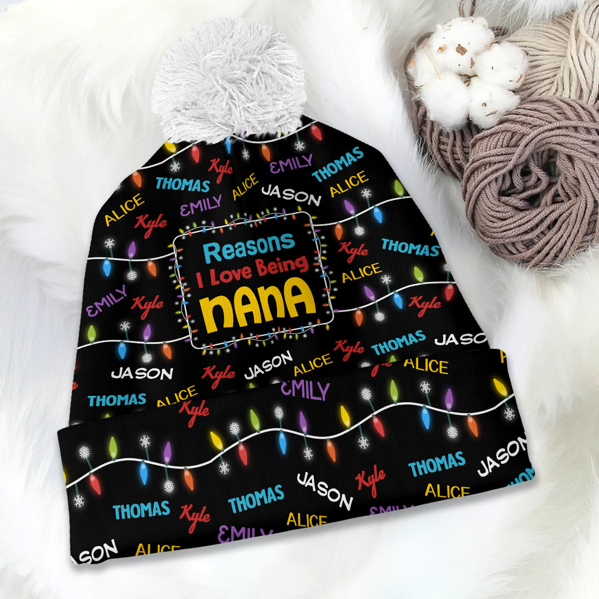 Reasons I Love Being | Personalized Bobble Beanie Hat