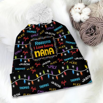 Reasons I Love Being | Personalized Bobble Beanie Hat