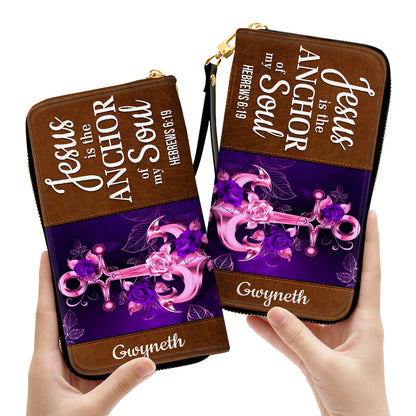 Jesus Is The Anchor Of My Soul - Personalized Christian Clutch Purse CP23