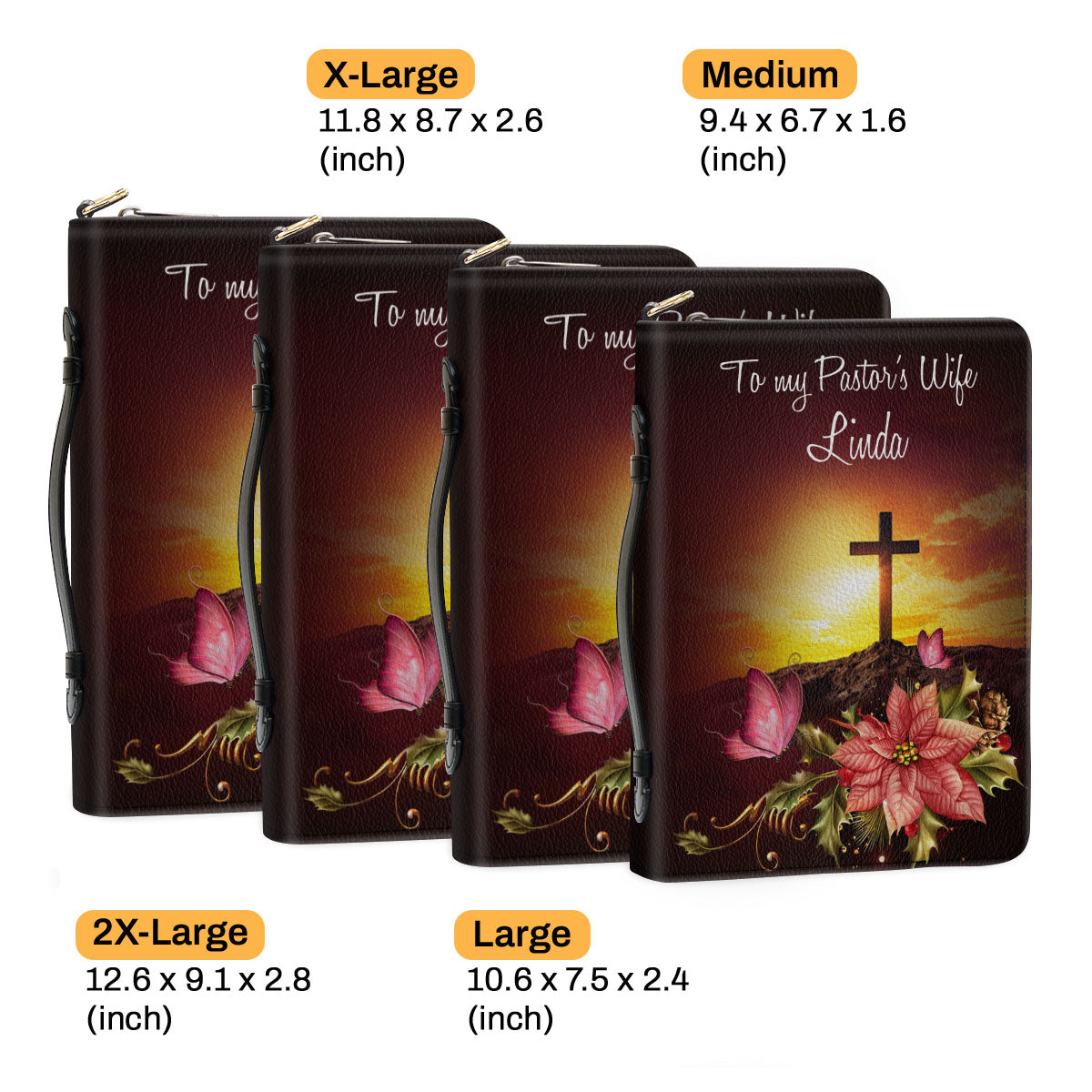 Jesuspirit | Personalized Zippered Bible Cover | More Than Just The Pastor's Wife | Flower And Cross | Meaningful Gift For Pastor's Wife BCH715