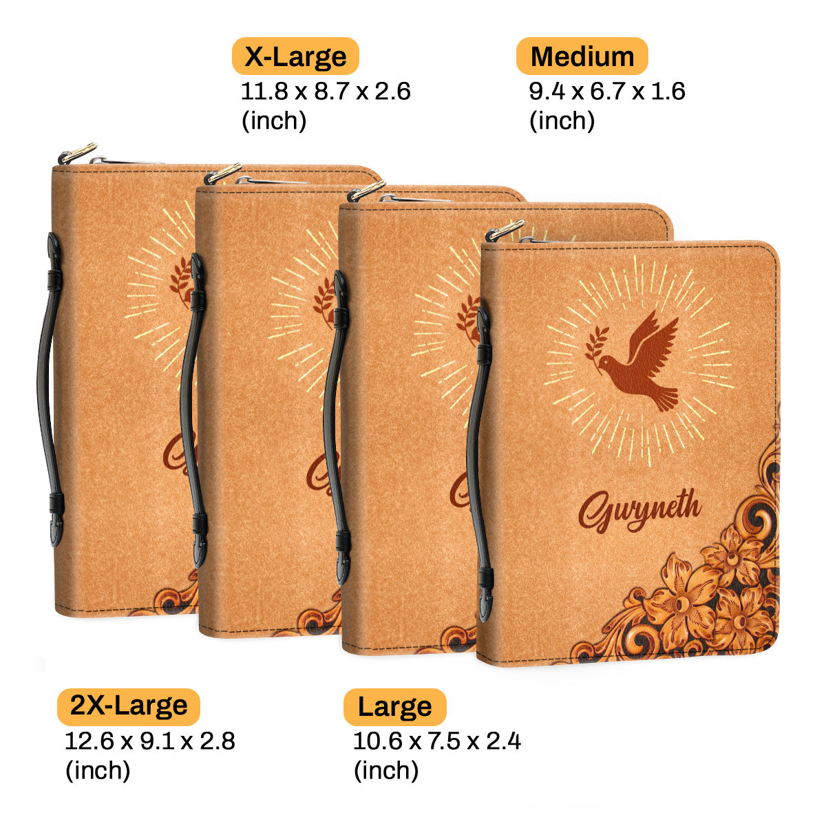 Jesuspirit | Personalized Zippered Bible Cover With Handle | Spiritual Gifts For Christians | John 14:16 | Pigeon And Cross BCH721