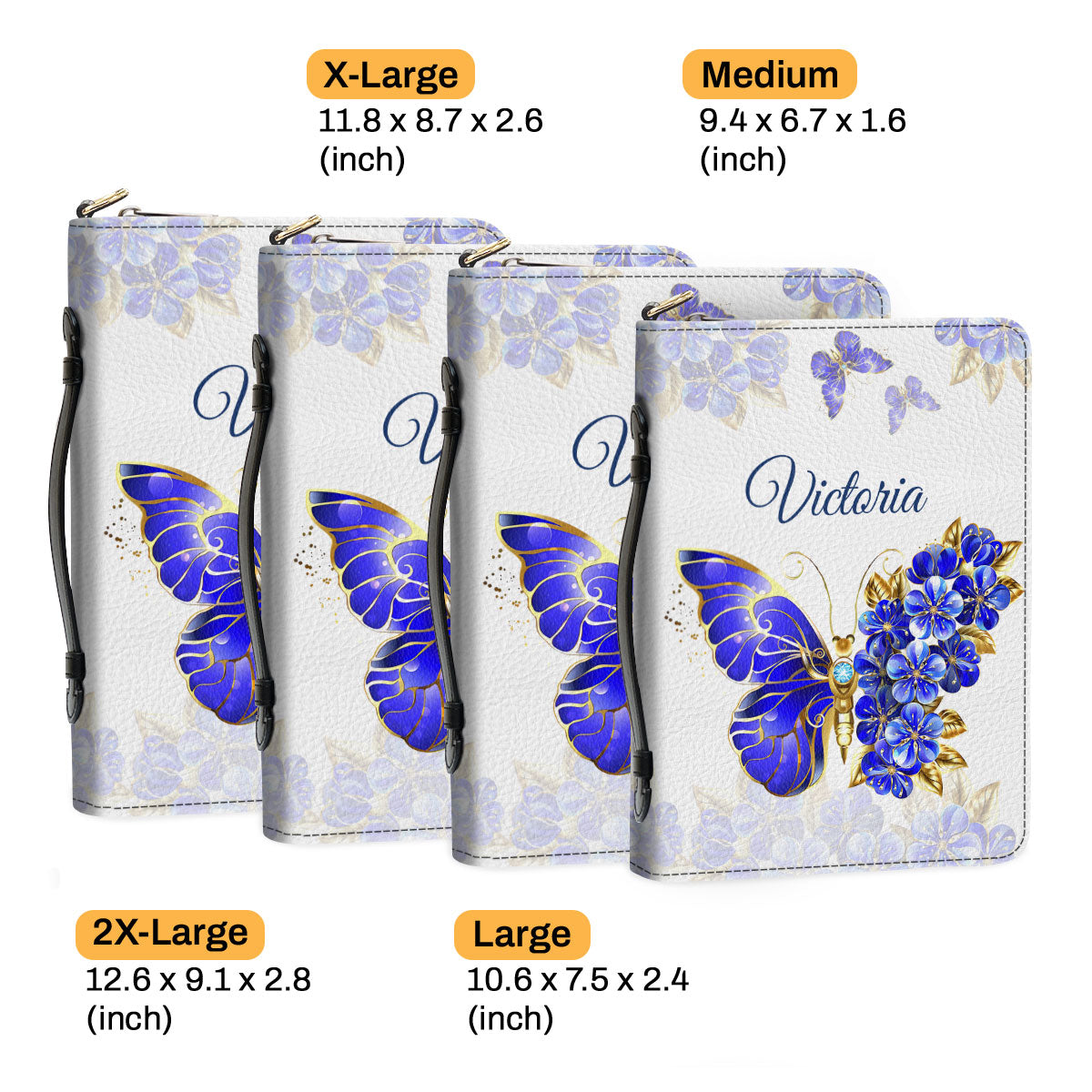 Jesuspirit | Christian Inspirational Gifts For Prayers | Colossians 3:23 | Butterfly And Flower | Personalized Zippered Bible Cover With Handle BCH743