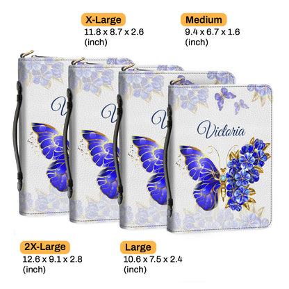 Jesuspirit | Christian Inspirational Gifts For Prayers | Colossians 3:23 | Butterfly And Flower | Personalized Zippered Bible Cover With Handle BCH743