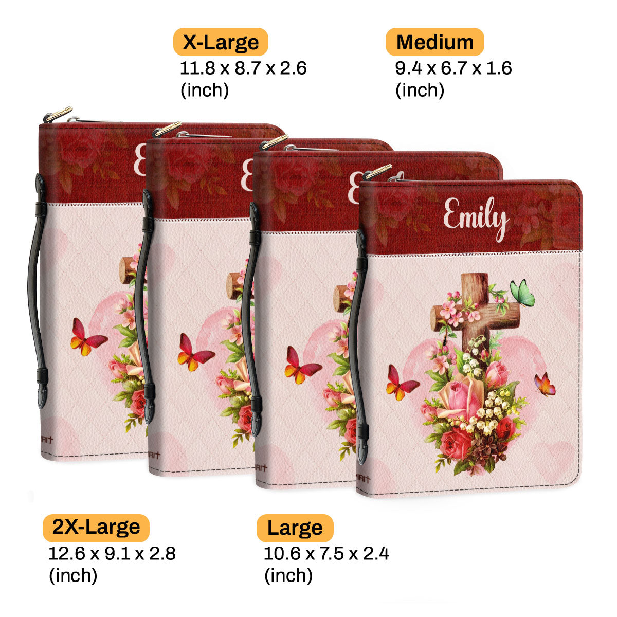Jesuspirit | Personalized Zippered Bible Cover With Name | Religious Gifts For Christian Couples | For God So Loved The World BCM709