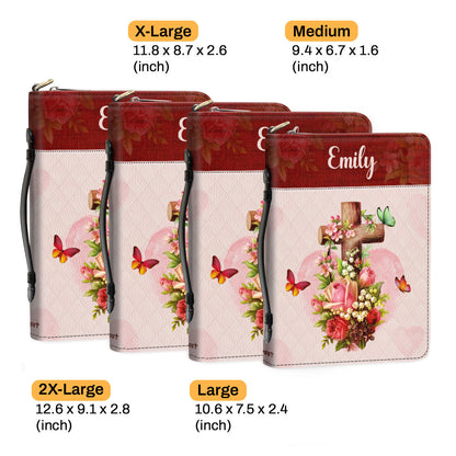 Jesuspirit | Personalized Zippered Bible Cover With Name | Religious Gifts For Christian Couples | For God So Loved The World BCM709