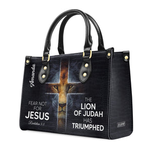 Must-Have Personalized Cross Leather Handbag - The Lion Of Judah Has Triumphed H02