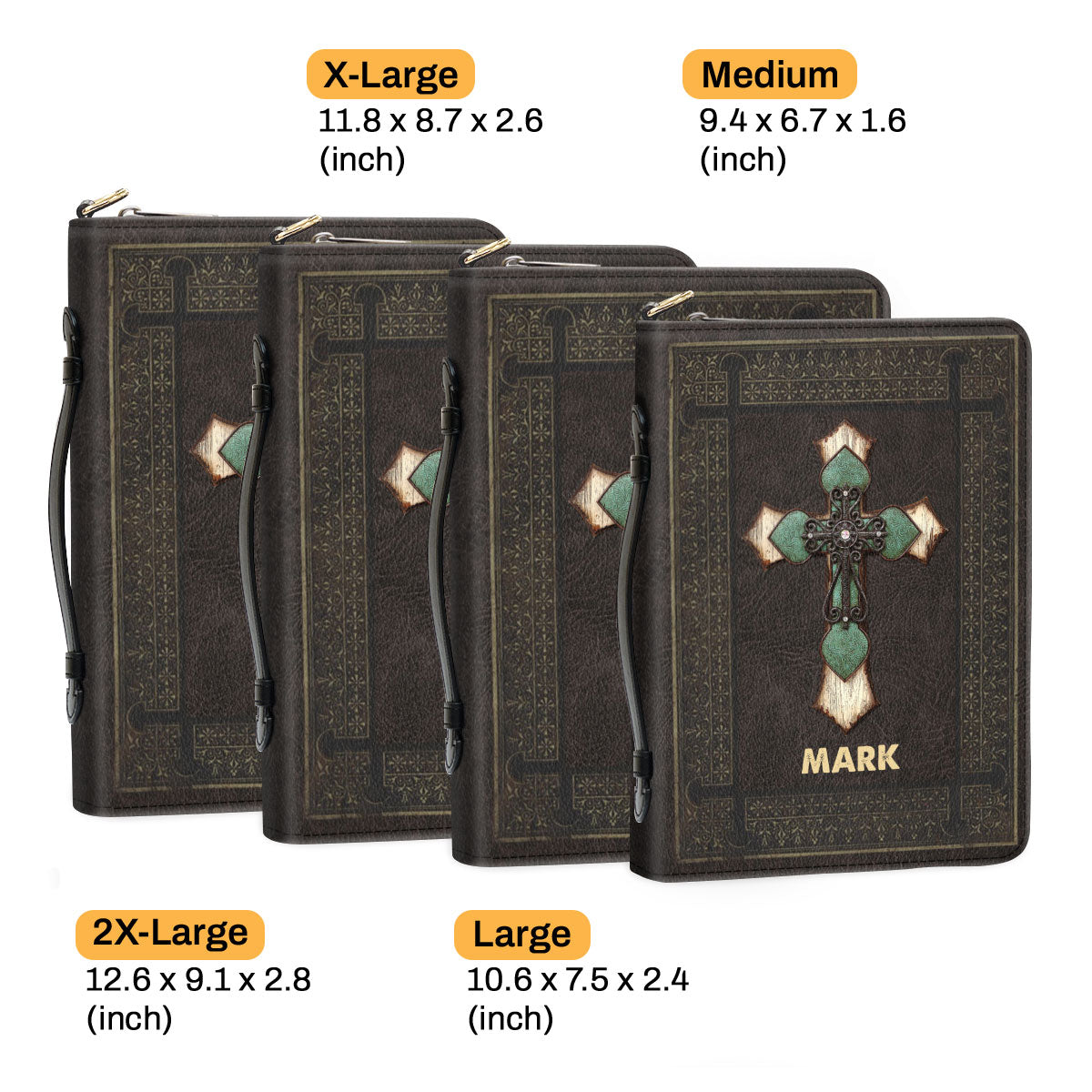 Jesuspirit Cross Bible Cover With Handle | Best Gift For Worship Members | Zippered Case With Name H05B