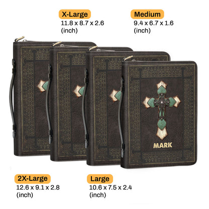 Jesuspirit Cross Bible Cover With Handle | Best Gift For Worship Members | Zippered Case With Name H05B