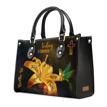 Today I Choose Joy - Beautiful Personalized Cross Leather Handbag H15