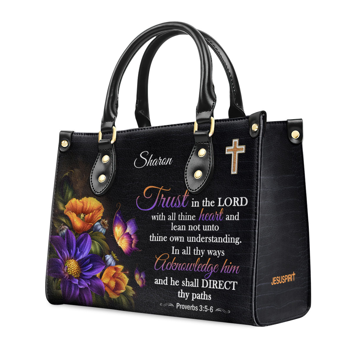 Jesuspirit Personalized Leather Handbag | Bible Bag With Handle | Gift For Christian Women H22