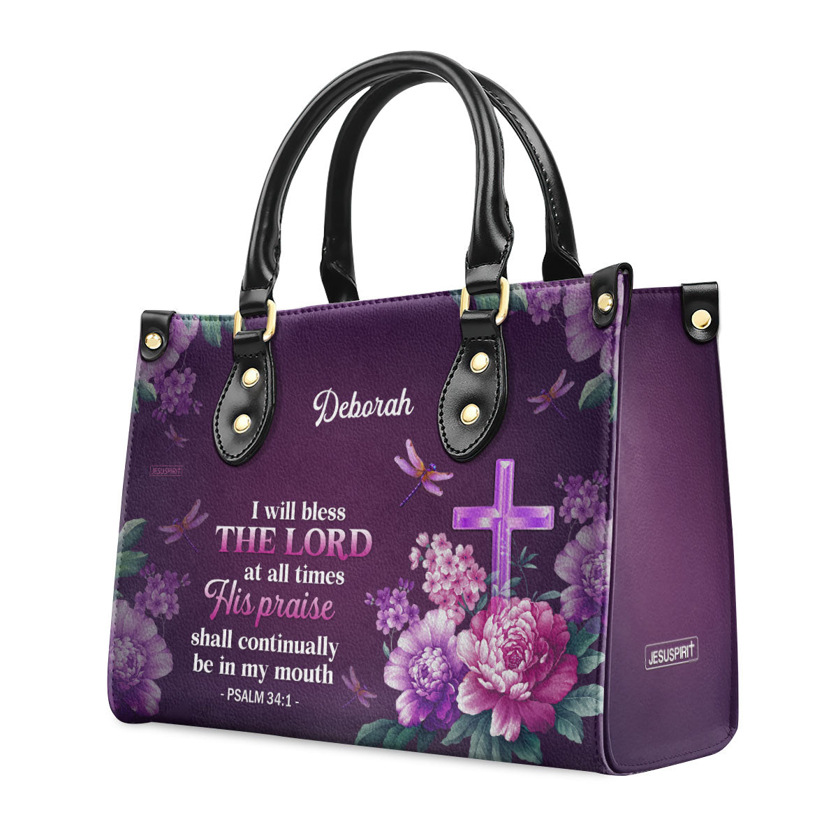 Jesuspirit Personalized Leather Handbag | Bible Handbag With Name | Gi