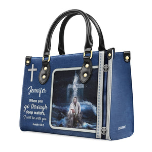 Special Personalized Jesus Leather Handbag - I Will Be With You HIHN302