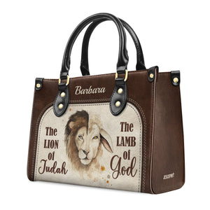 The Lion Of Judah The Lamb Of God - Beautiful Personalized Leather Handbag HIHN319