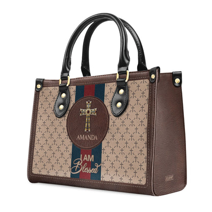Beautiful Personalized Leather Handbag - I Am Blessed HIM283