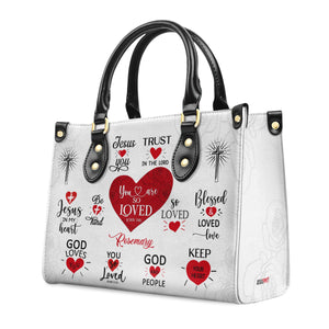 Jesuspirit | Personalized Leather Handbag With Handle | Romantic Religious Gifts For Christian Women | You Are So Loved LHBM708