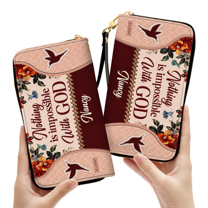 Nothing Is Impossible With God - Adorable Personalized Clutch Purse M04