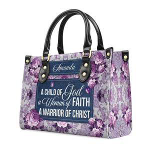 Jesuspirit | Personalized Leather Handbag With Handle | Beautiful Gift For Christian Ladies | A Child Of God M19