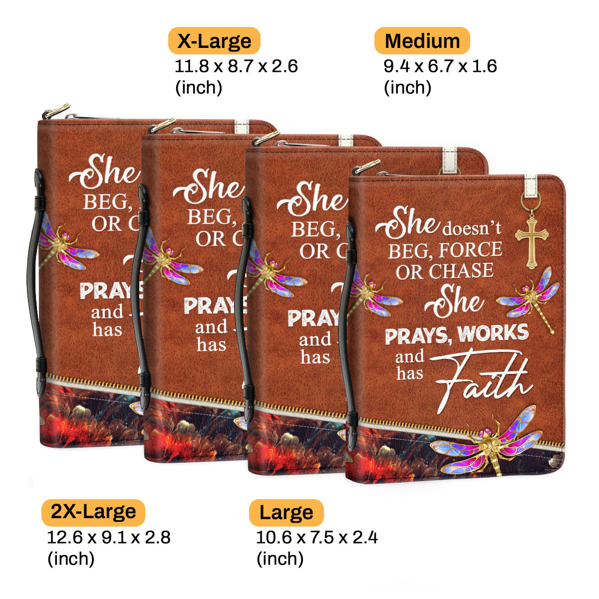 She Has Faith - Unique Personalized Dragonfly Bible Cover NUH274