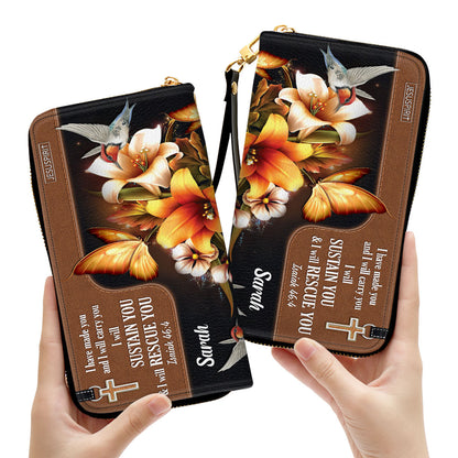 I Will Sustain You And I Will Rescue You - Pretty Personalized Butterfly Clutch Purse NUH294
