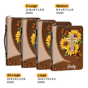 Jesuspirit Personalized Sunflower Leather Bible Cover | Beautiful Gift For Church Ladies NUH297