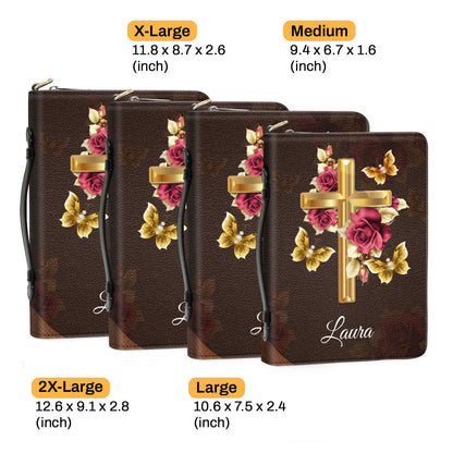 Jesuspirit Personalized Cross Bible Cover | The Lord Will Fight For Me Bible Case | Gift For Christian NUH298