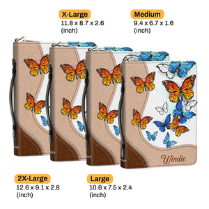 Jesuspirit | Personalized Bible Cover | Zippered Butterfly Bible Case With Name NUH324