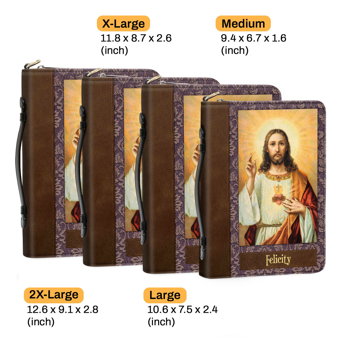 Jesuspirit Leather Bible Cover With Handle - The Word Was With God Bible Case NUH337B