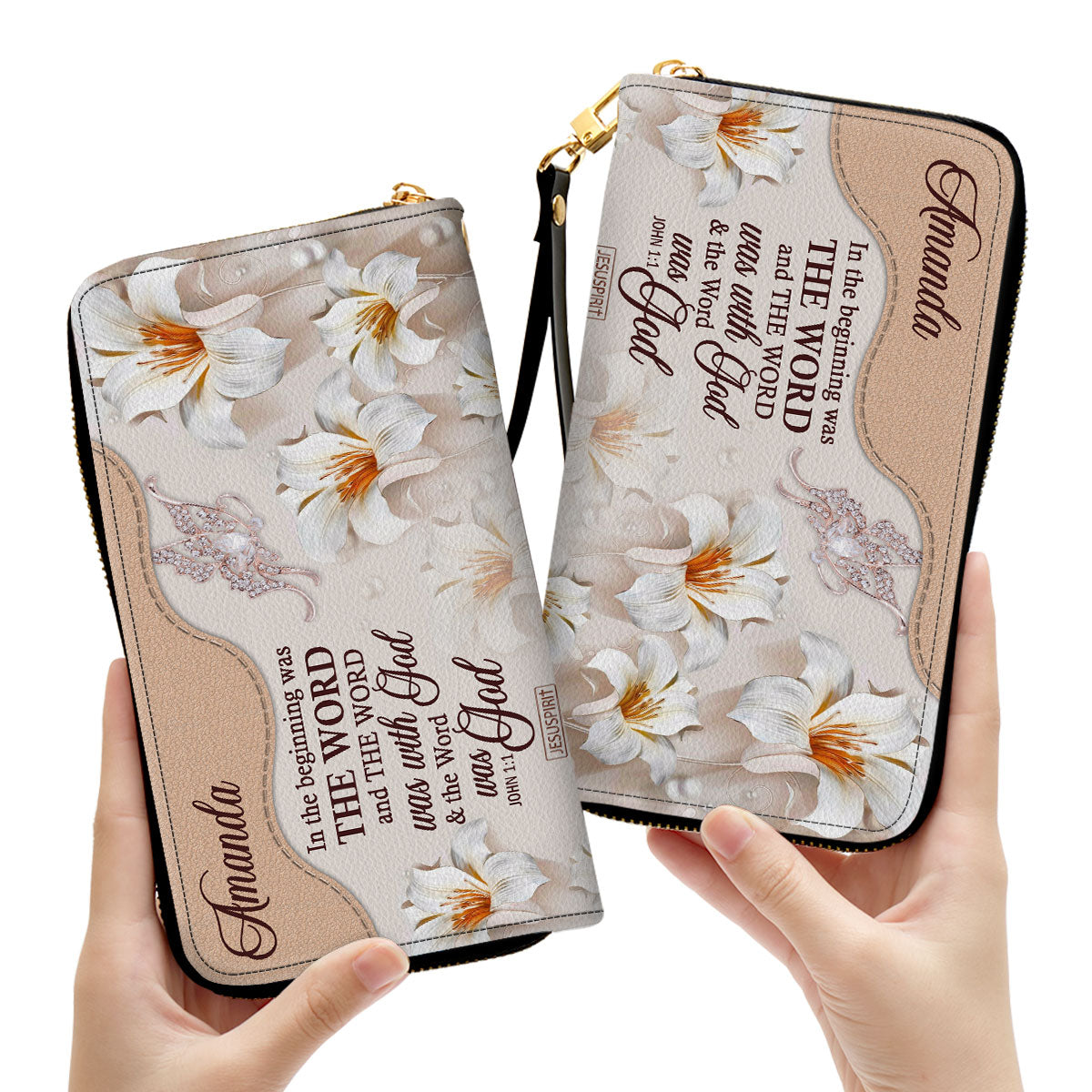 Awesome Personalized Butterfly Clutch Purse - The Word Was With God NUH337