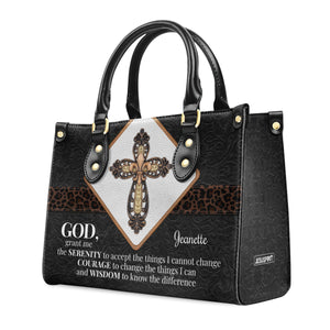 Awesome Personalized Leather Handbag - God, Grant Me The Serenity To Accept The Things I Cannot Change NUH424