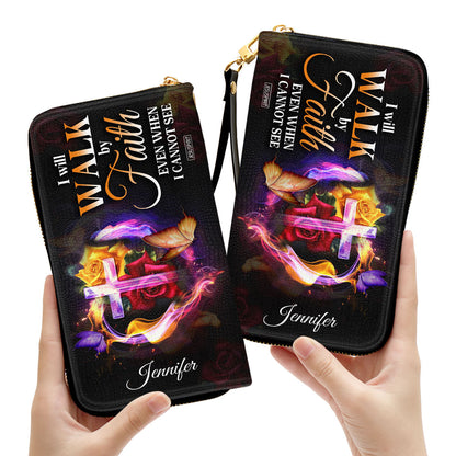 Must-Have Personalized Clutch Purse - I Will Walk By Faith Even When I Cannot See Him NUH433