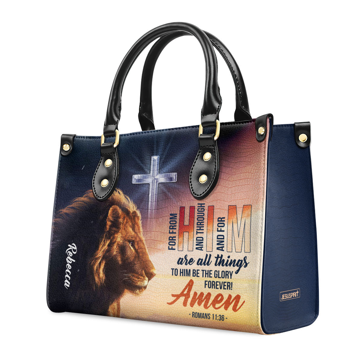 To Him Be The Glory Forever - Personalized Leather Handbag NUH462