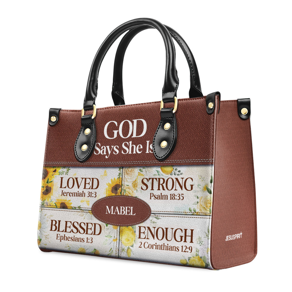 Jesuspirit | God Says She Is | Religious Gift For Worship Friends | Personalized Leather Handbag With Zipper LHBNUH682