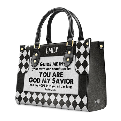 Special Personalized Leather Handbag - My Hope Is In You All Day Long NUHN302