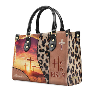 Special Personalized Leather Handbag - He Is Risen NUM295