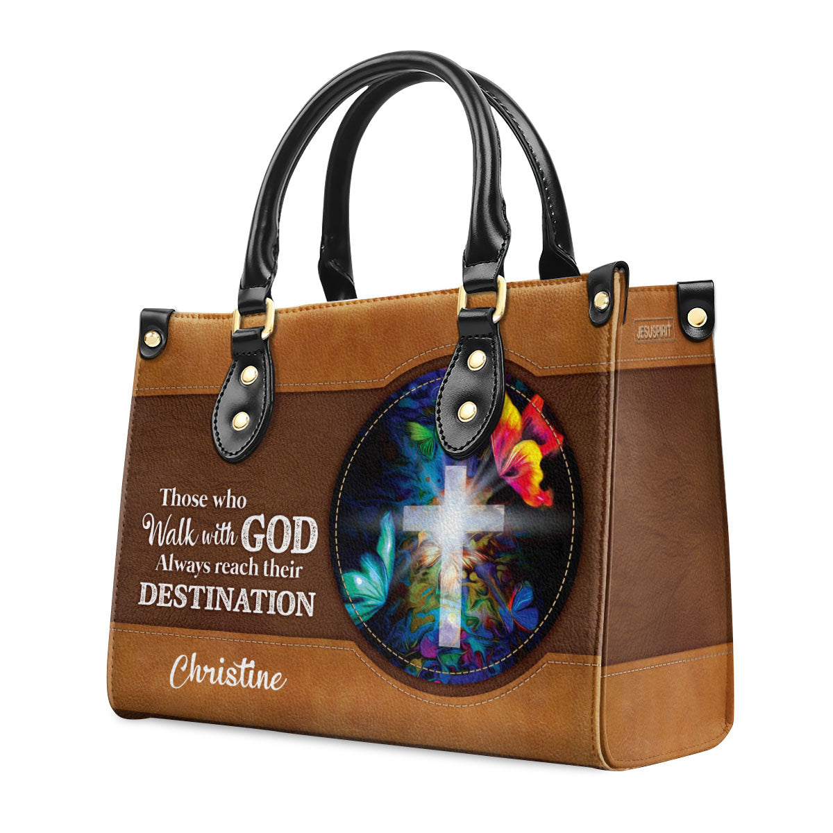 Those Who Walk With God Always Reach Their Destination - Special Cross Leather Handbag NUH266