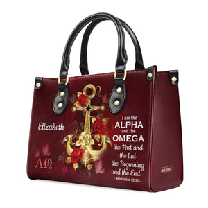I Am The Alpha And The Omega - Unique Personalized Leather Handbag NUH455
